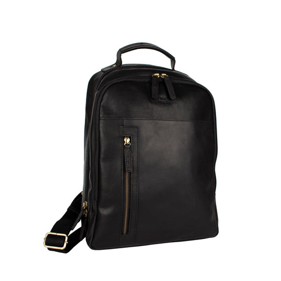 The Monte Datorryggsäck i Skinn Svart