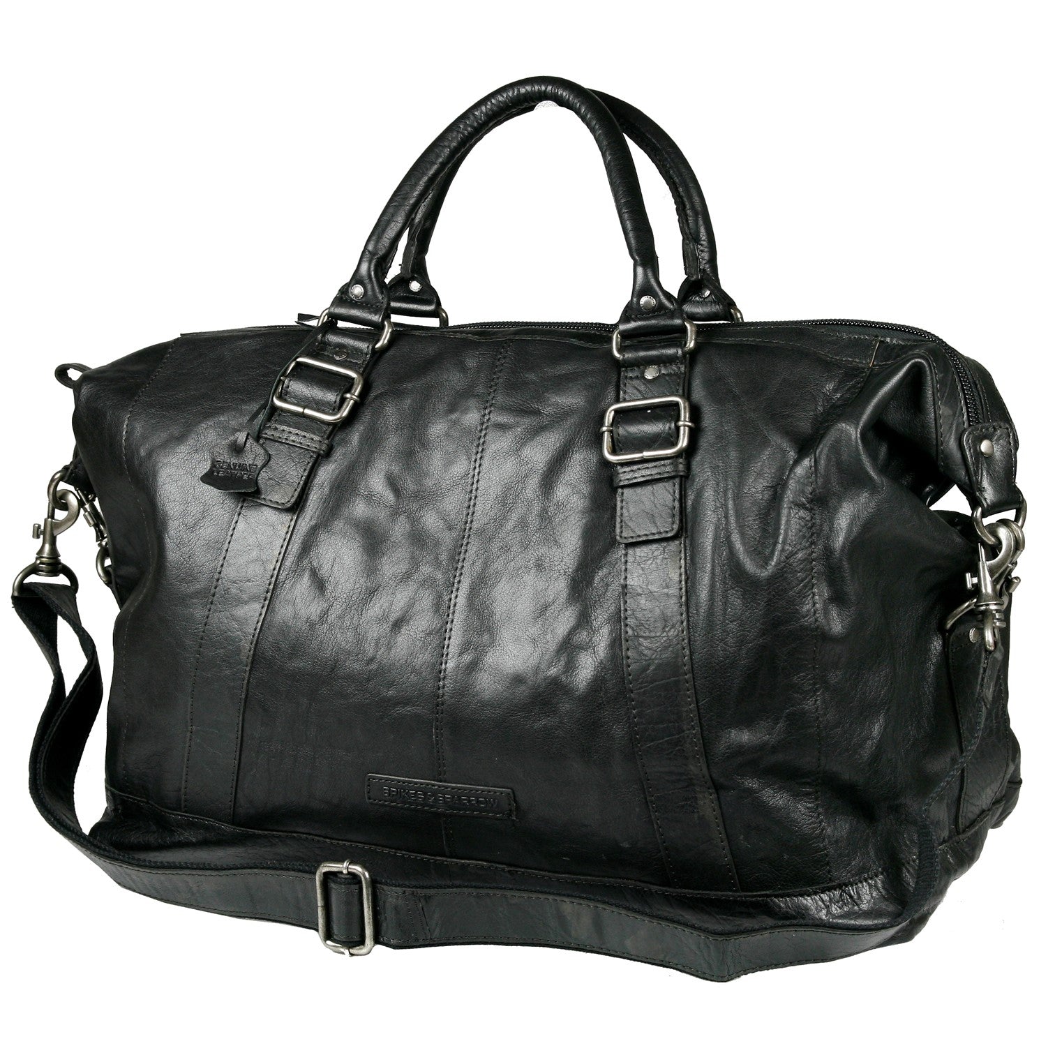 Spikes & Sparrow Cowboy Weekendbag i Skinn Svart