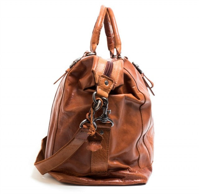 Spikes & Sparrow Cowboy Weekendbag i Skinn Brandy