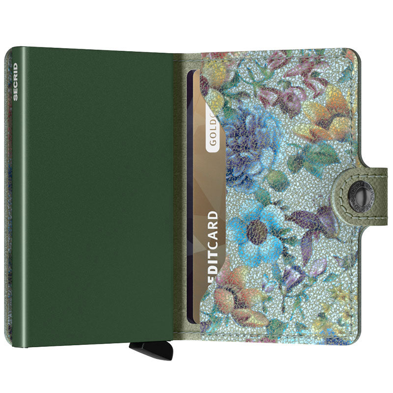 Secrid Miniwallet Crisple Pistachio Floral Skinnplånbok