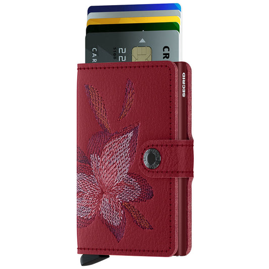 Secrid Miniwallet Stitch Magnolia Rosso Skinnplånbok