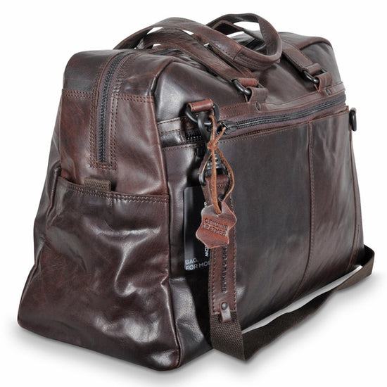 Spikes & Sparrow Weekendbag i Skinn Stor Brandy