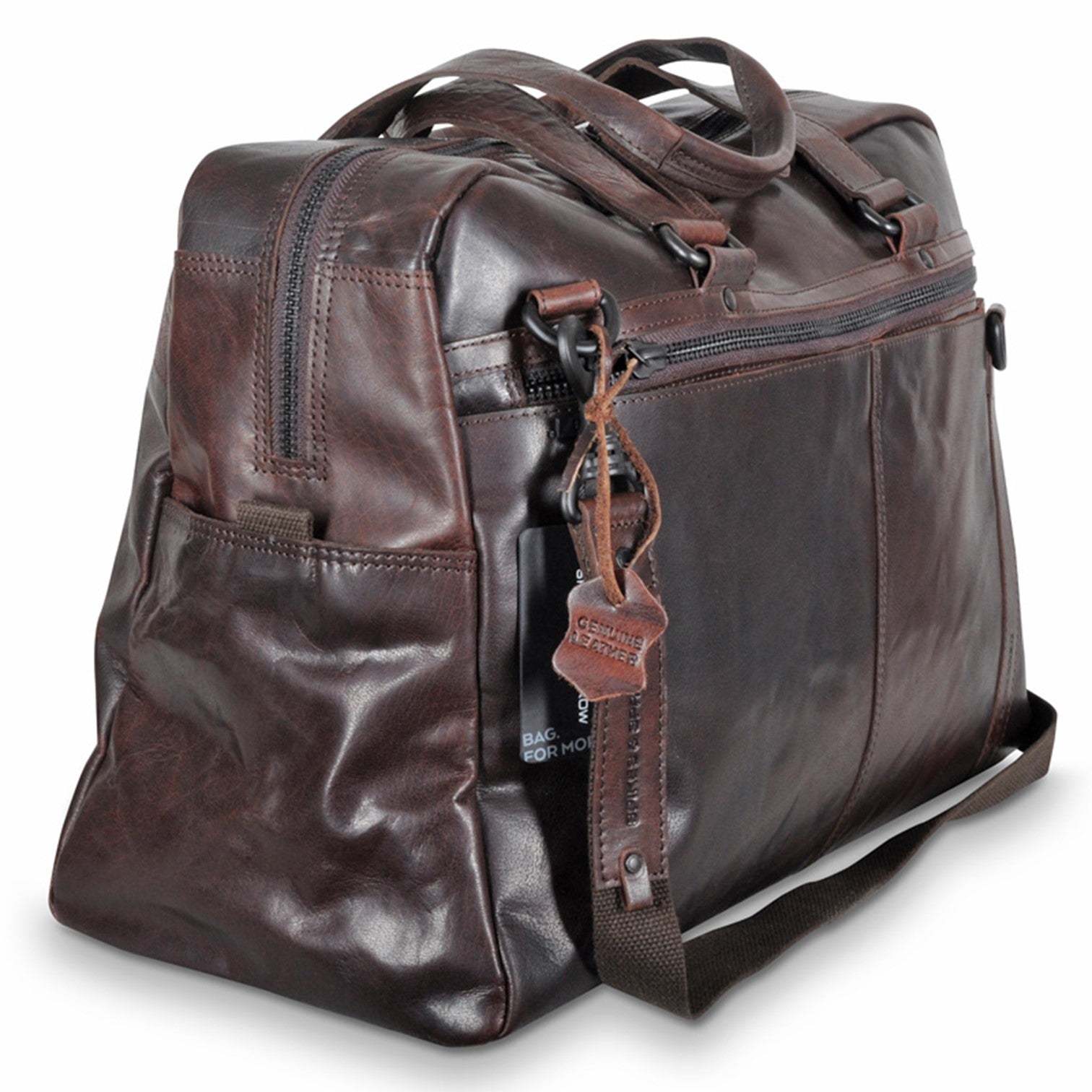 Spikes & Sparrow Weekendbag i Skinn Stor Brandy