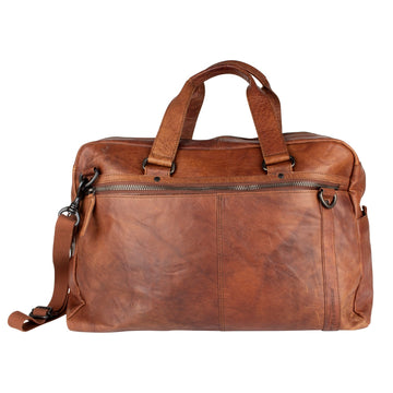 Spikes & Sparrow Weekendbag i Skinn Stor Brandy