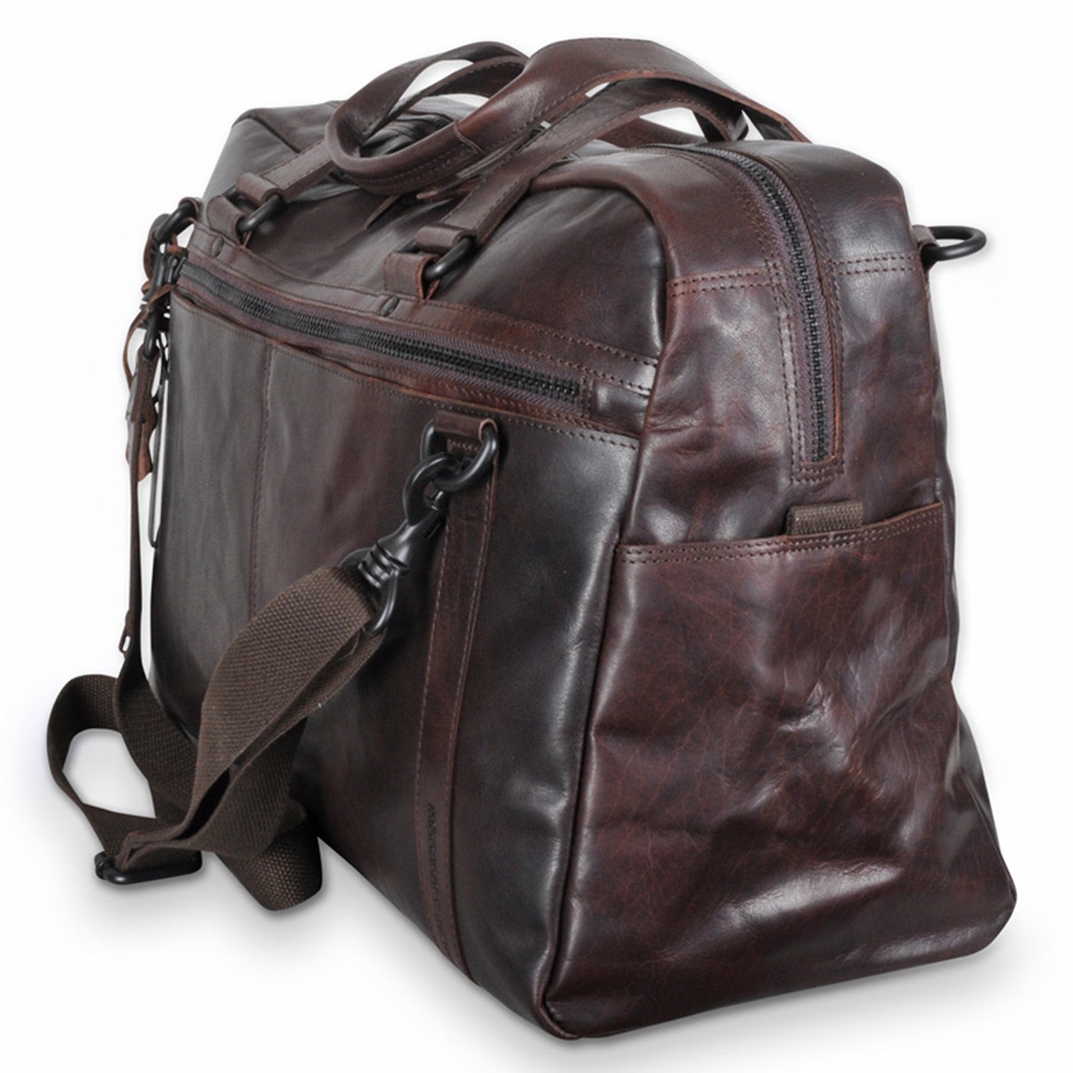 Spikes & Sparrow Weekendbag i Skinn Stor Brandy