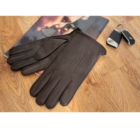 HK Mario Herrhandske Lammskinn Mörkbrun