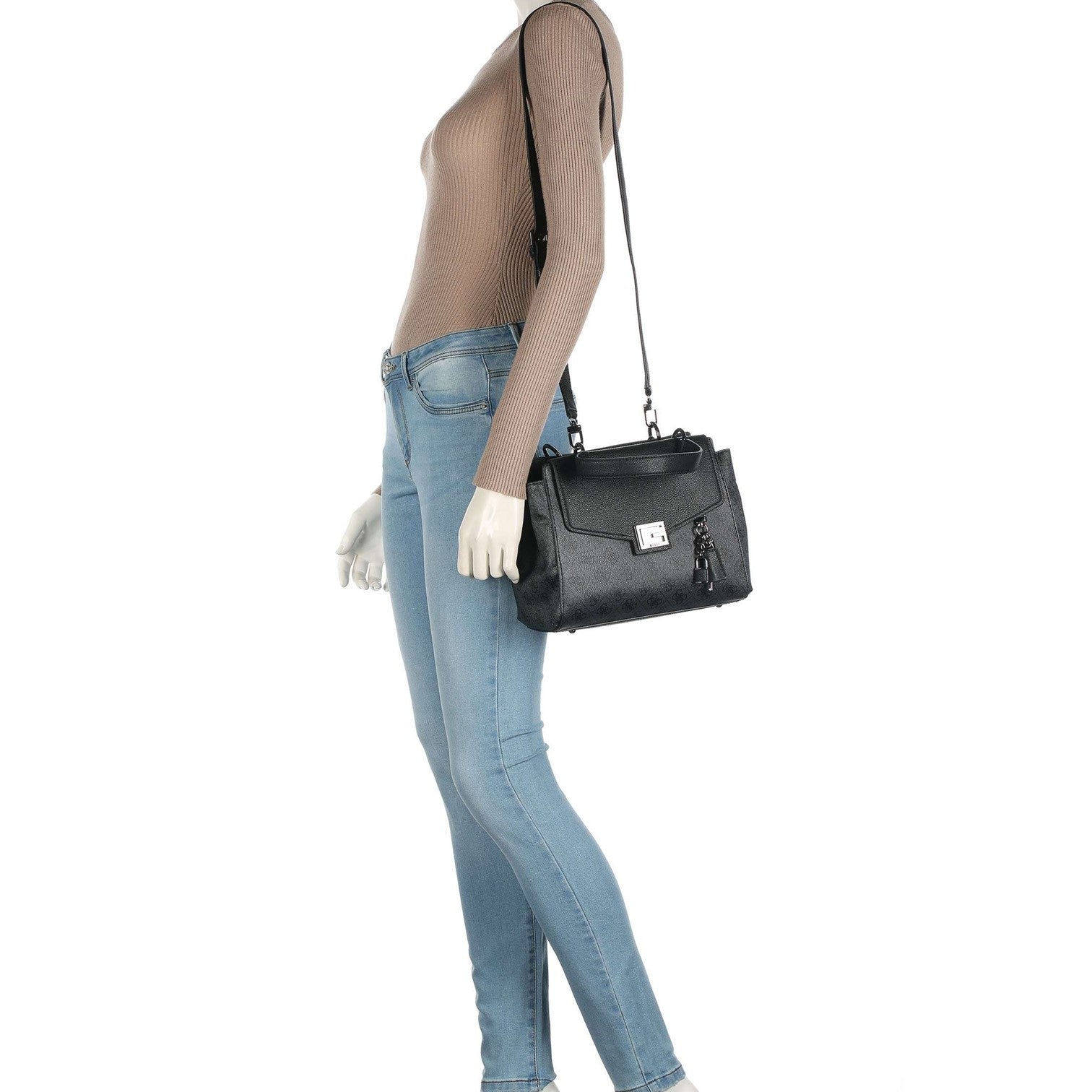 Guess Valy 4G Handväska Liten Svart/Grå