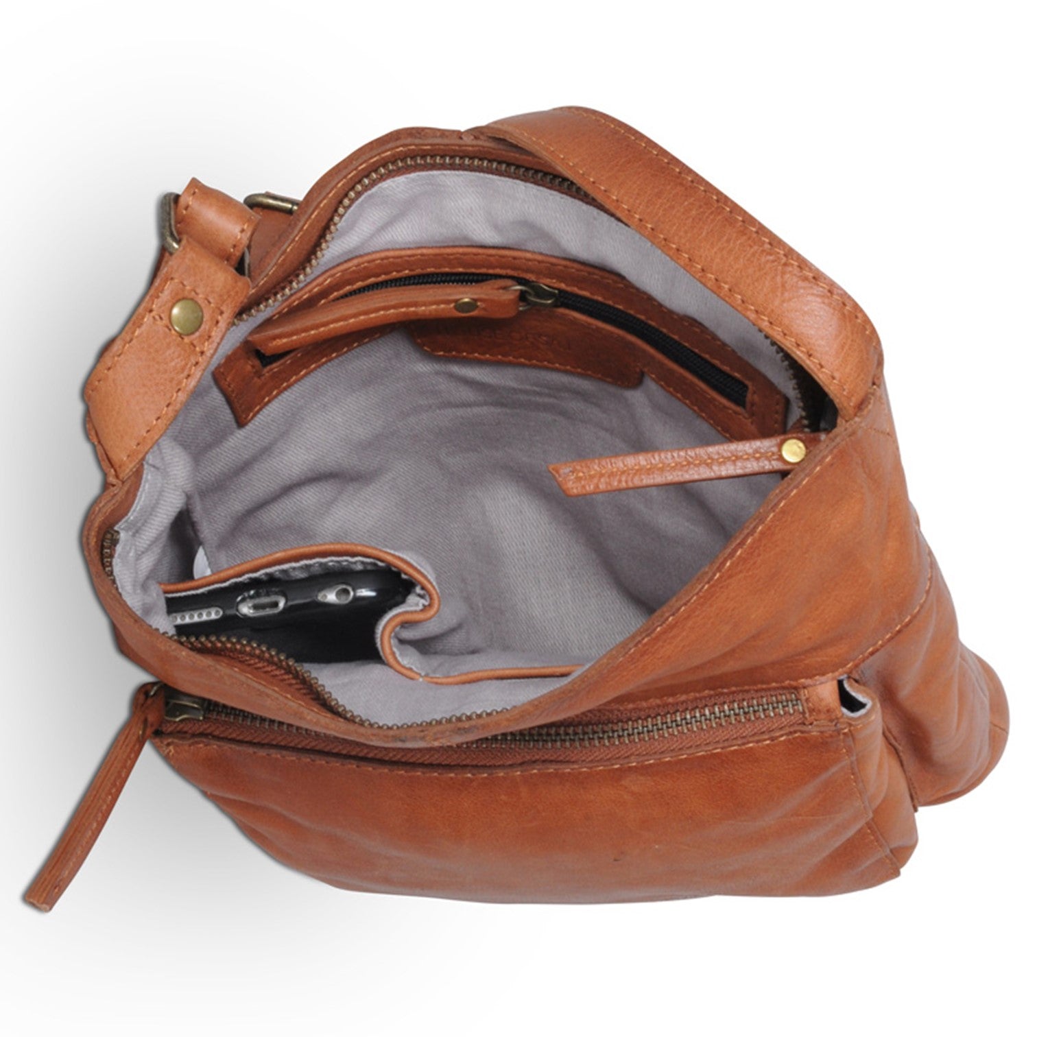 House Of Sajaco Axelremsväska Mellanstor i Skinn Brun