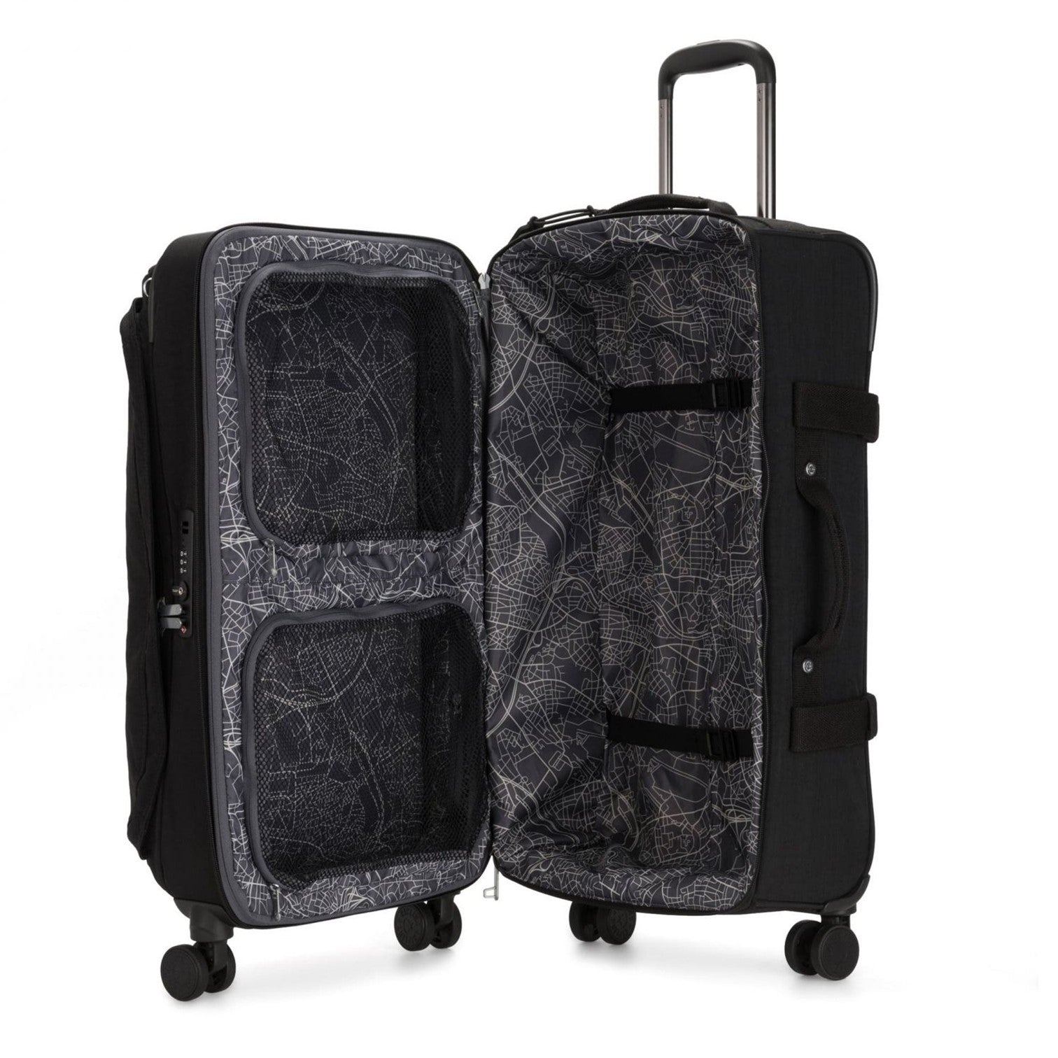 Kipling Spontaneous Resväska Mellanstor 4 Hjul Svart