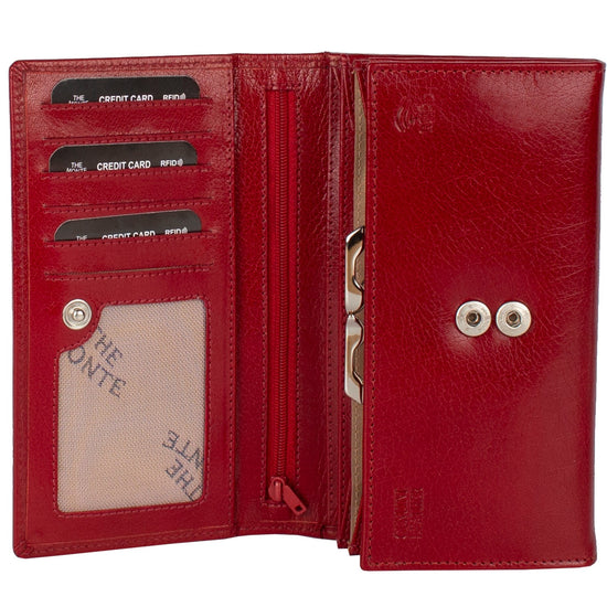 The Monte Bygel Plånbok Stor i Skinn Röd