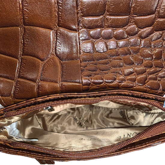 The Monte Croco Axelremsväska i Skinn Liten  Mörkbrun