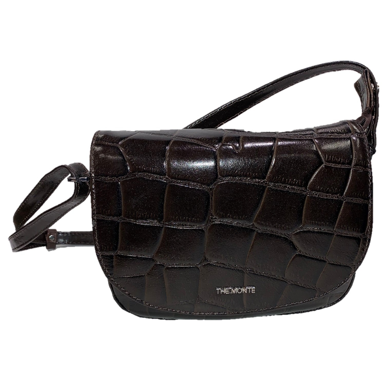 The Monte Croco Axelremsväska i Skinn Liten  Mörkbrun