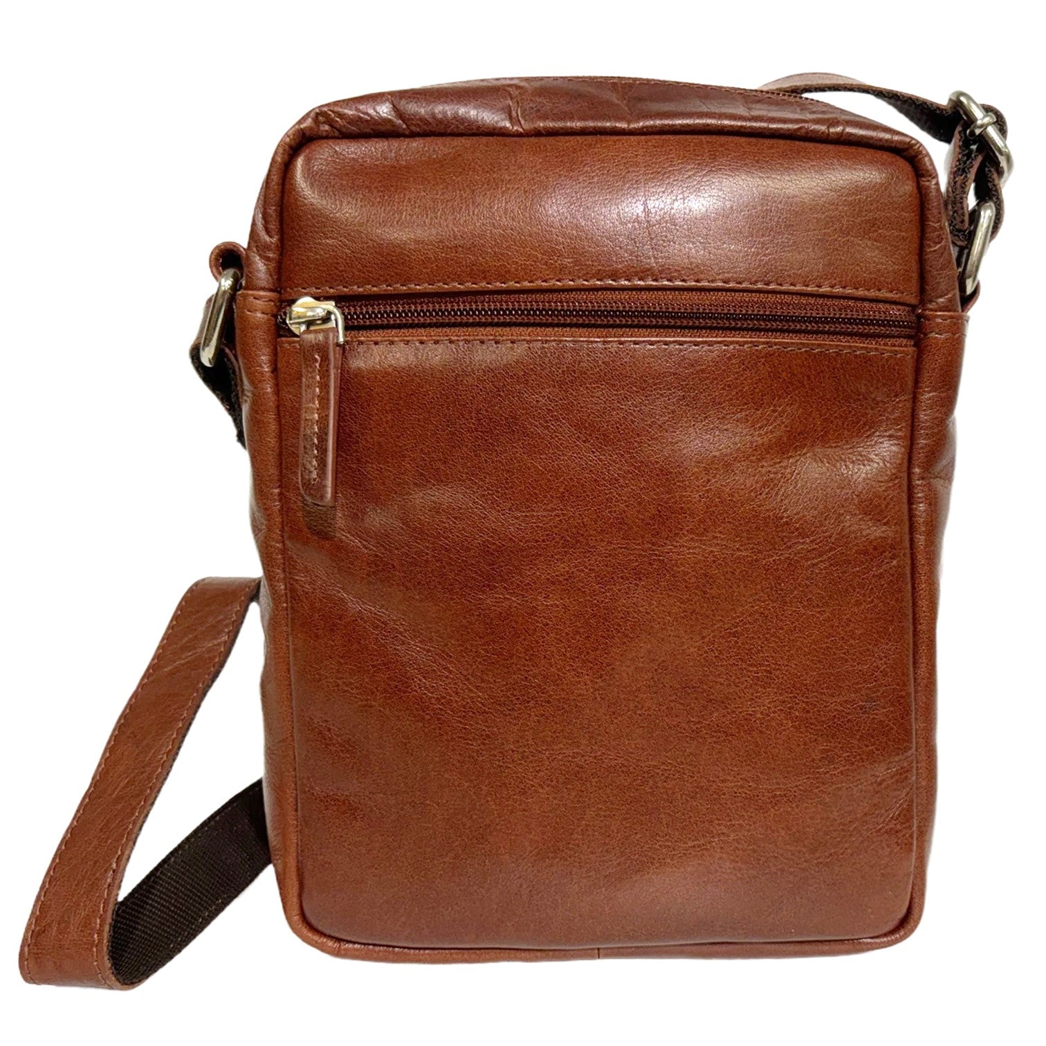 Luca Ferri Lyx Axelremsväska i Skinn Unisex Liten Brandy