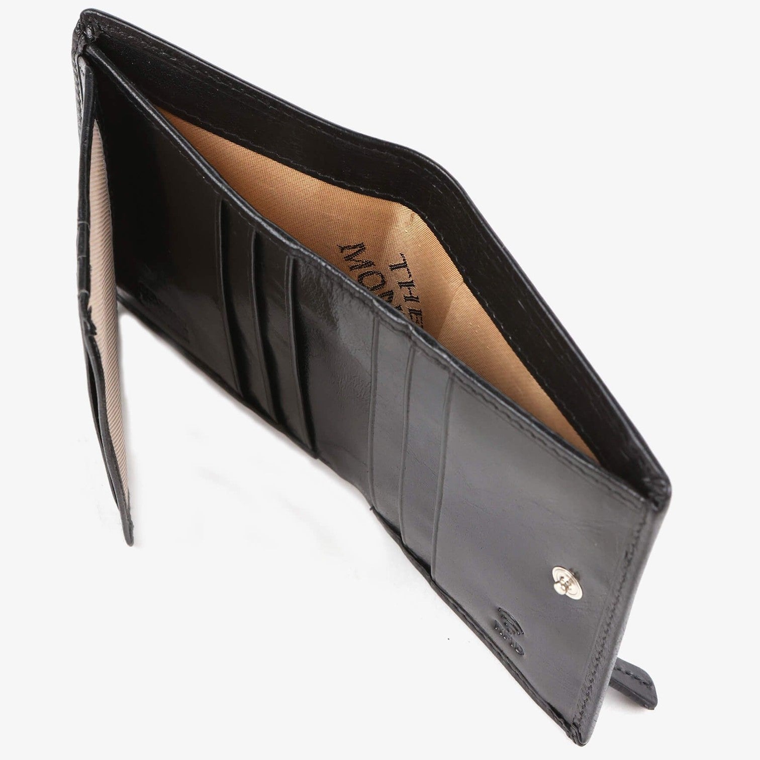 The Monte Liten Plånbok i Skinn Croco Svart