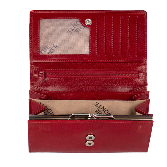 The Monte Bygel Plånbok Stor i Skinn Röd