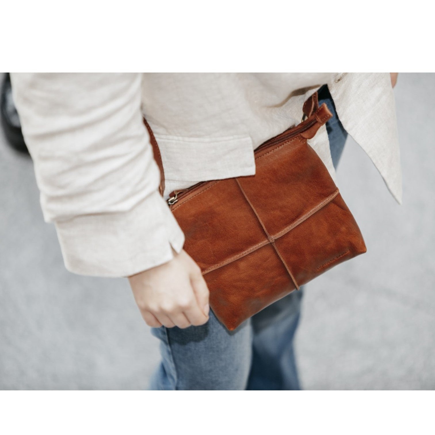 House Of Sajaco Marta Axelremsväska i Skinn Cognac