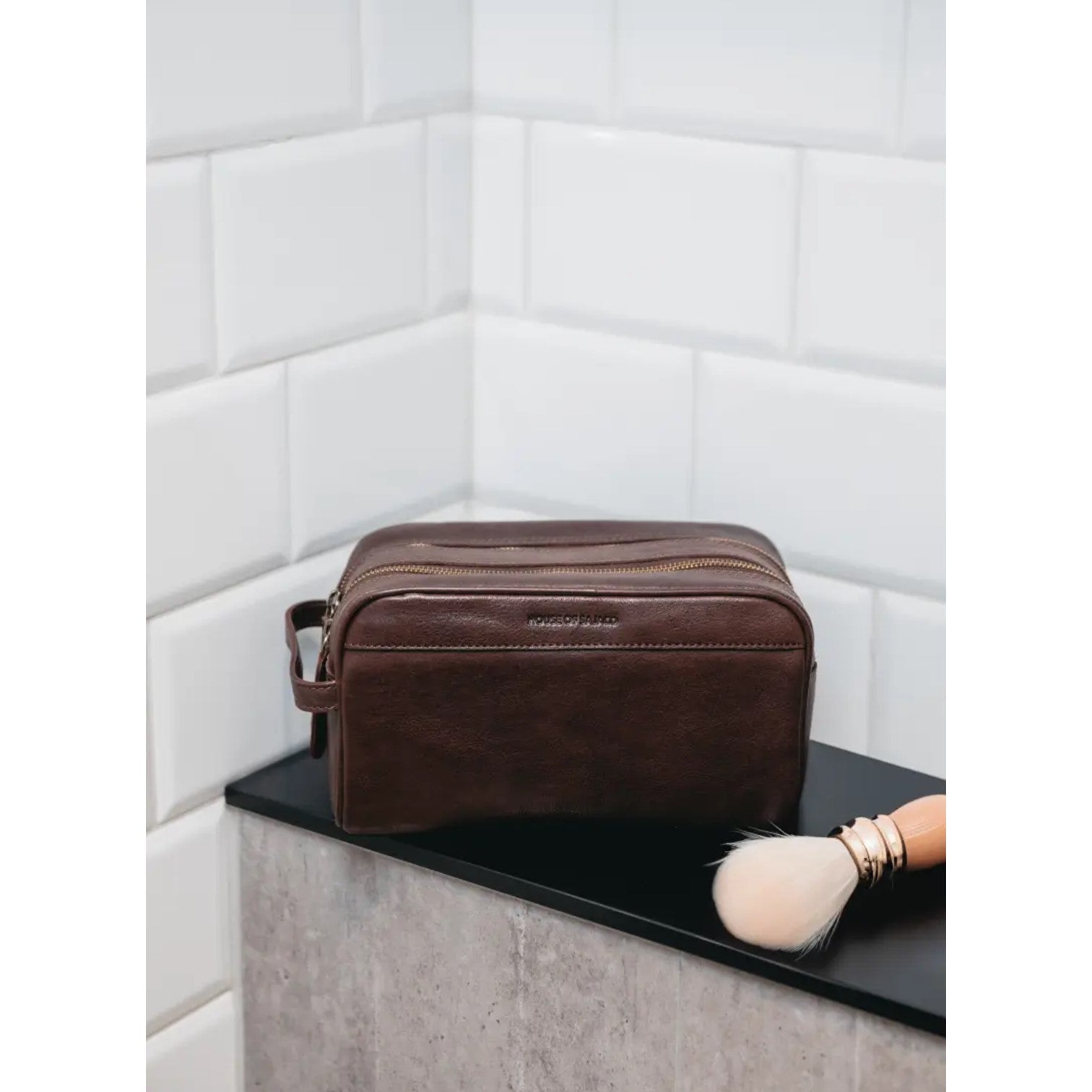 House Of Sajaco 2-Fack Necessär i Skinn Brun