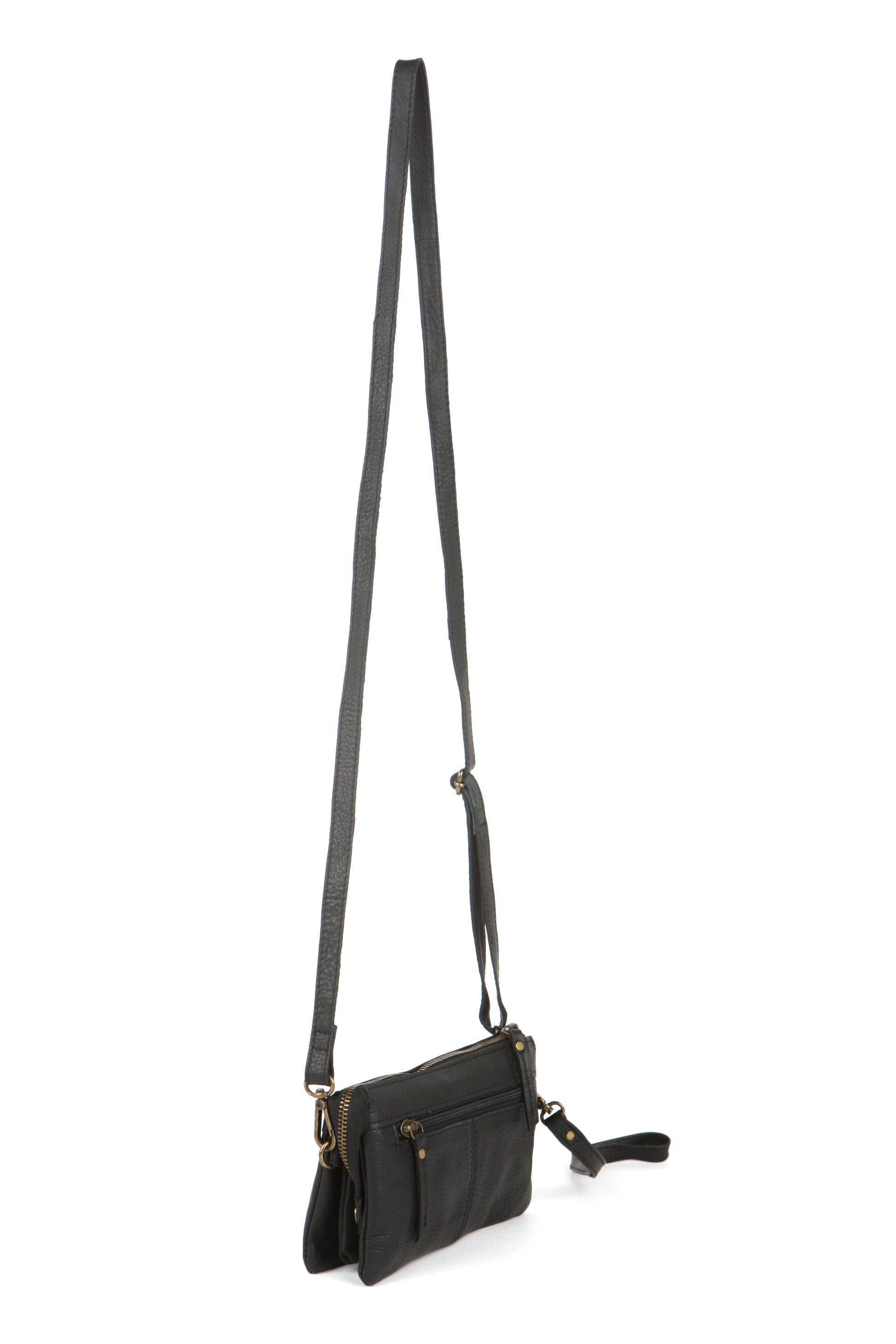 House Of Sajaco 3 Pocket Clutch Väska i Skinn Svart