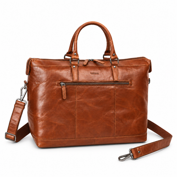 The Monte Berg Weekendbag i Skinn 14" Cognac