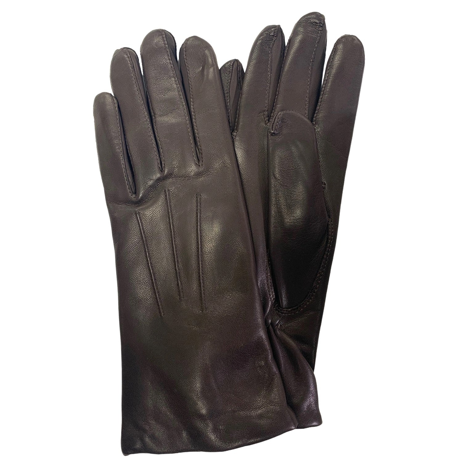 Joli S  Damhandskar i Skinn Mörkbrun