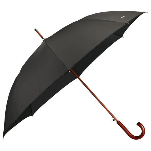 Samsonite Wood Auto-Open Paraply Lång Svart