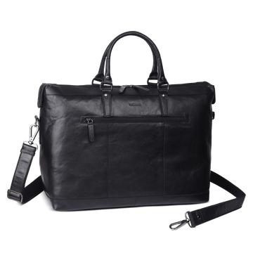 The Monte Berg Weekendbag i Skinn 14" Svart