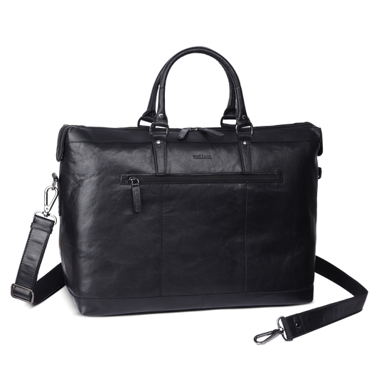 The Monte Berg Weekendbag i Skinn 14" Svart