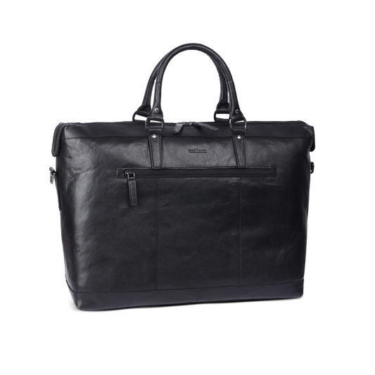 The Monte Berg Weekendbag i Skinn 14" Svart