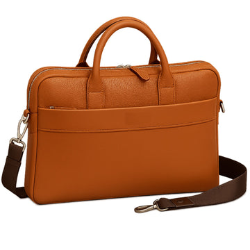 The Monte Datorportfölj 14" i Skinn Cognac