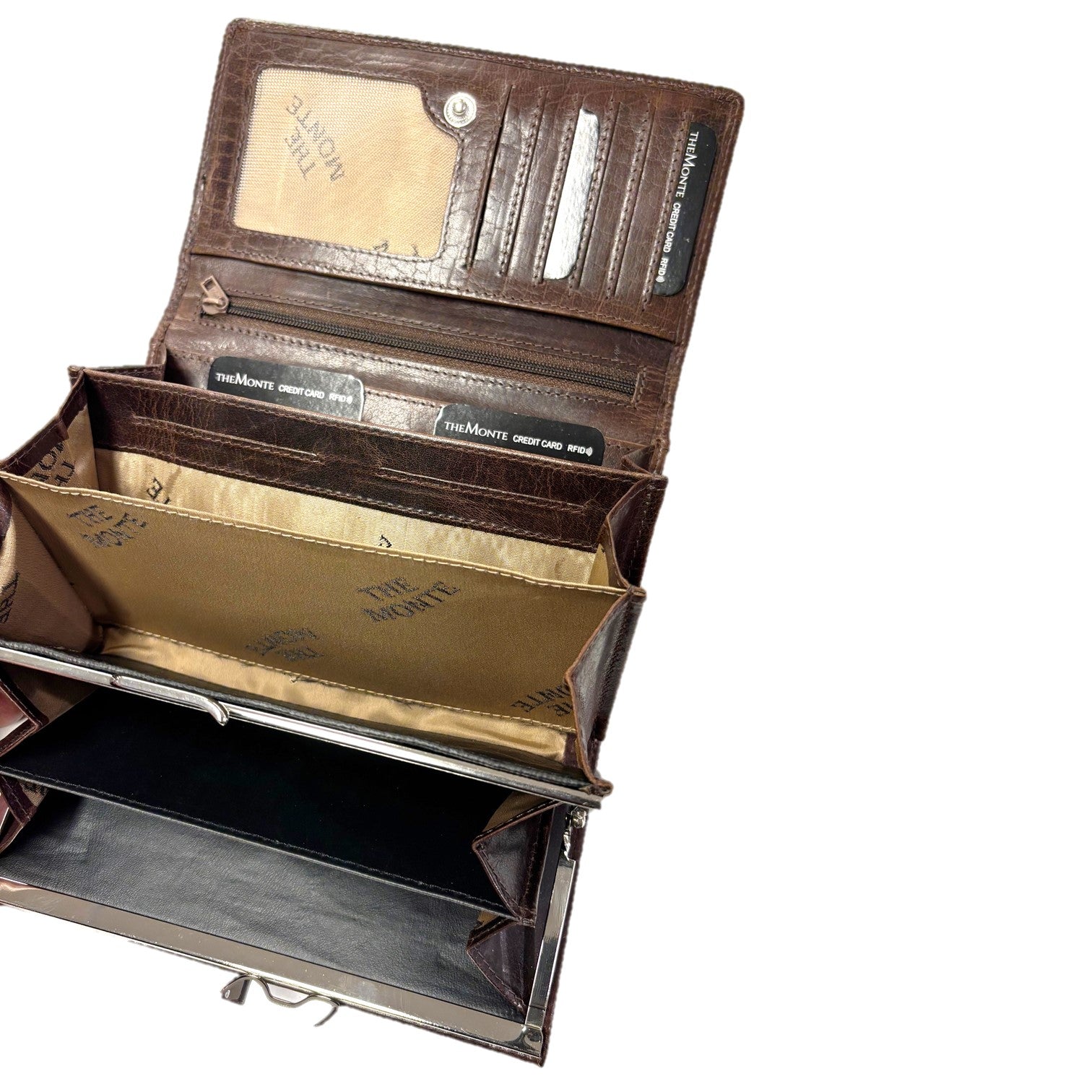 The Monte Bygel Plånbok Stor i Skinn Mörkbrun