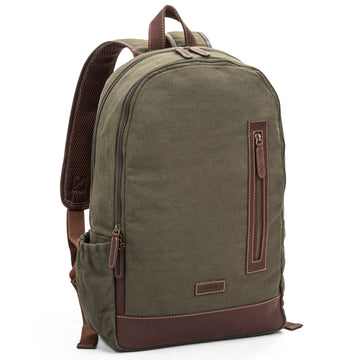 The Monte Ryggsäck Canvas & Skinn Olivgrön