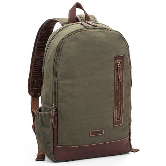 The Monte Ryggsäck Canvas & Skinn Olivgrön