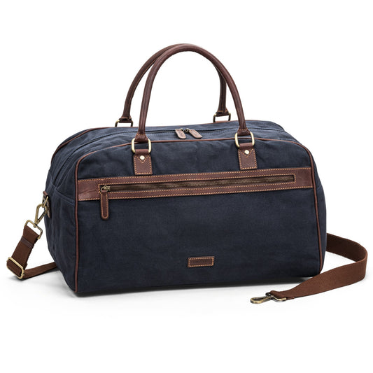 The Monte Weekendbag Canvas & Skinn Marinblå