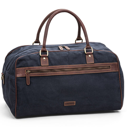 The Monte Weekendbag Canvas & Skinn Marinblå