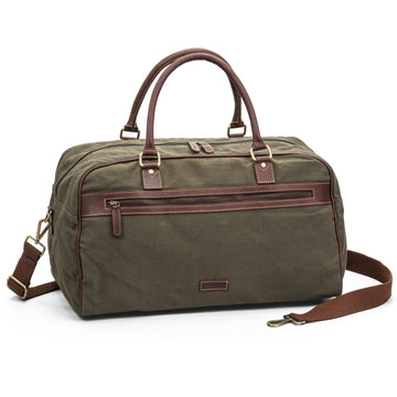 The Monte Weekendbag Canvas & Skinn Olivgrön