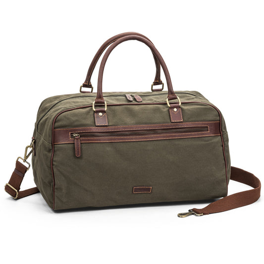 The Monte Weekendbag Canvas & Skinn Olivgrön