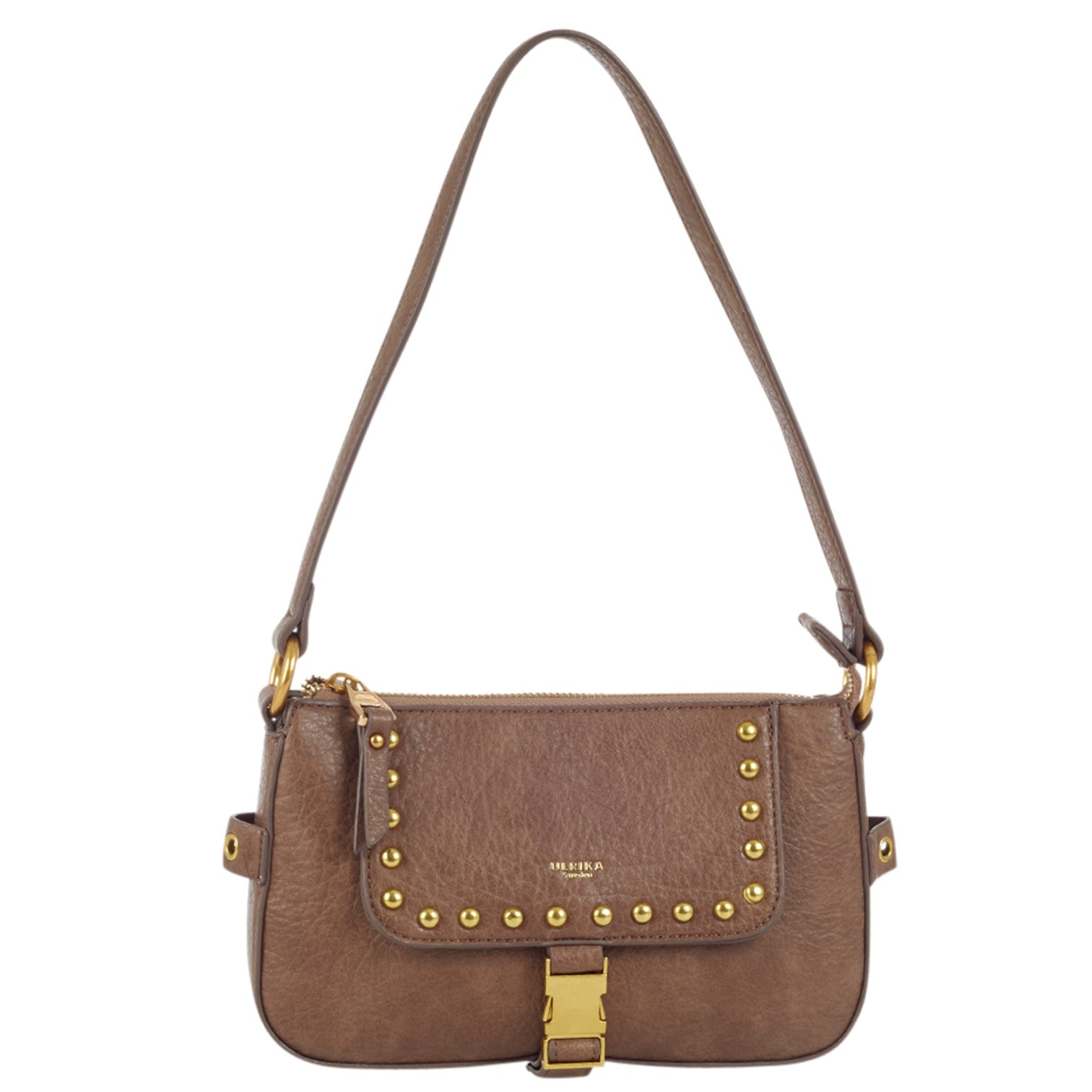 Ulrika 3 Buckles Axelremsväska Liten Taupe