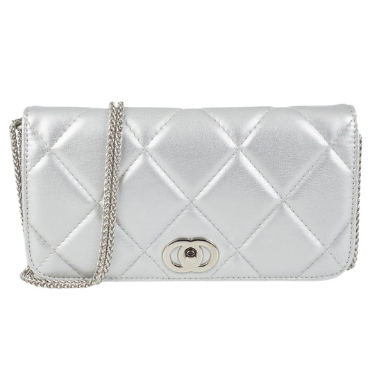 Ulrika Quilt Pouch-väska Silver