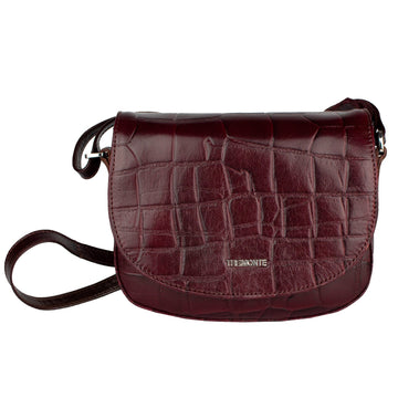 The Monte Croco Axelremsväska Liten i Skinn Vinröd