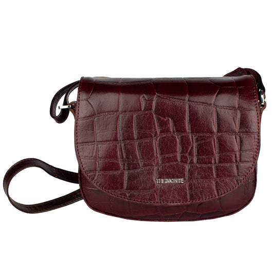 The Monte Croco Axelremsväska Liten i Skinn Vinröd