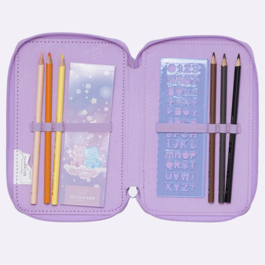 Beckmann Pennfodral 3Fack Lila Candy