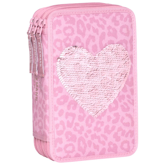 Beckmann Pennfodral 3Fack Rosa Furry