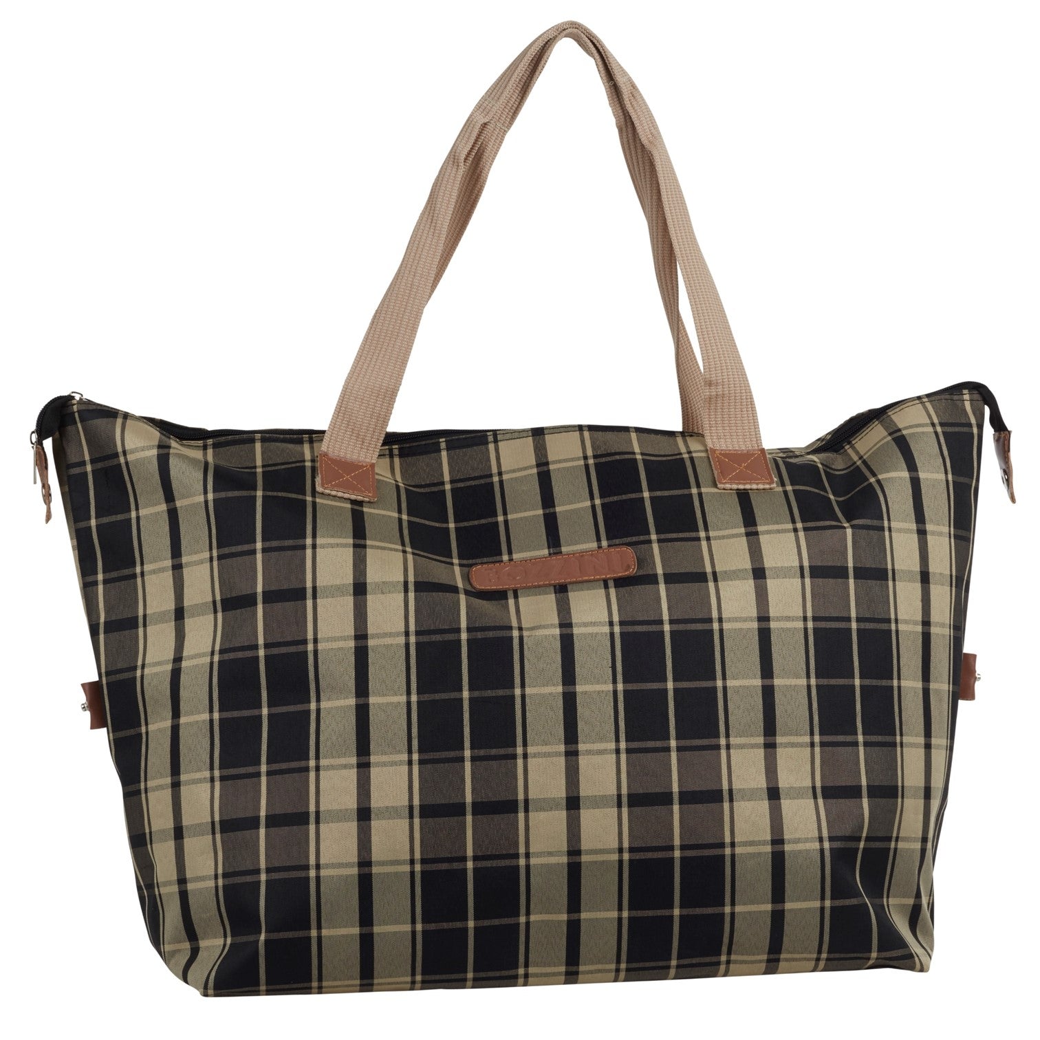 Bozzini Weekendbag  Cityväska Rutig Svart 