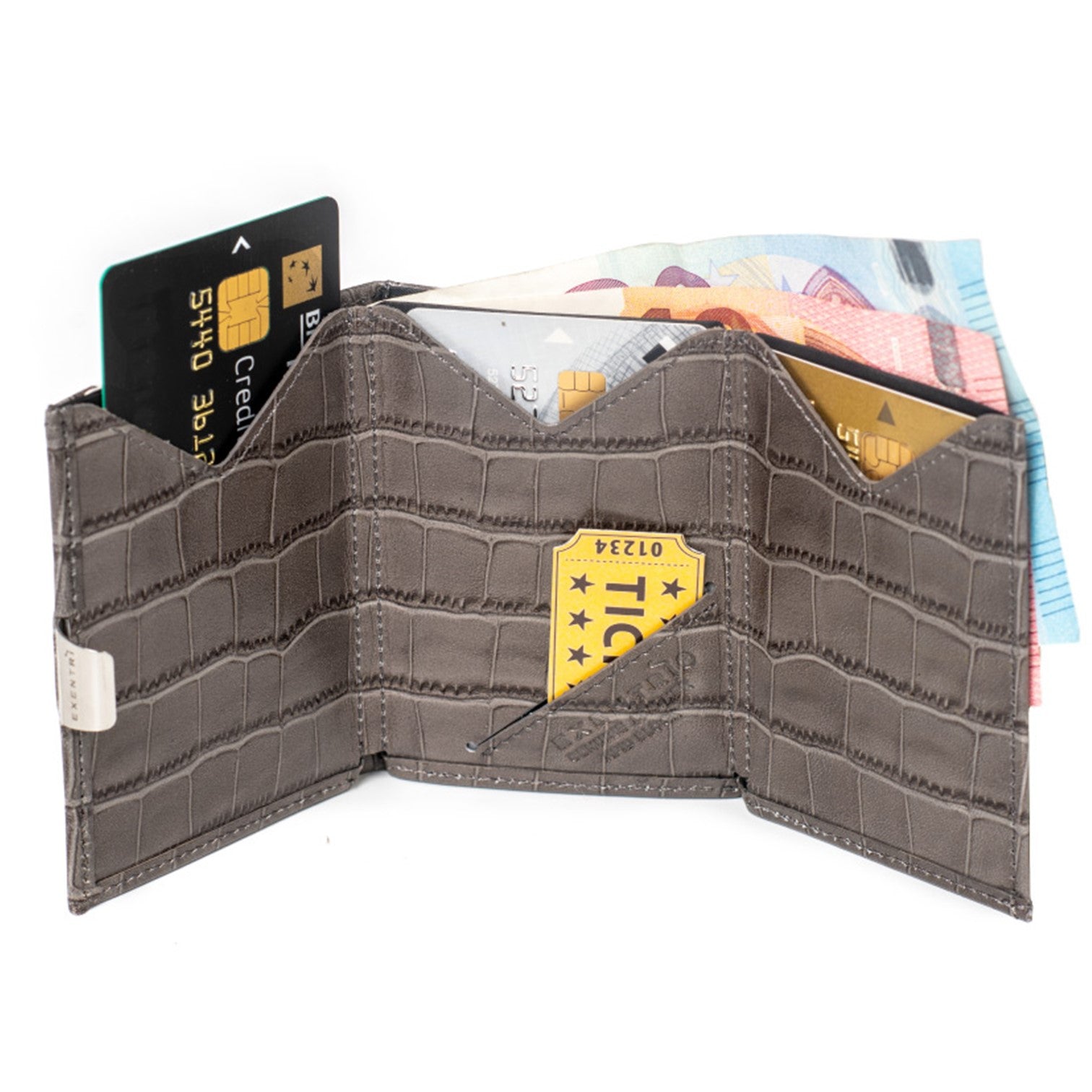 Exentri Wallet Plånbok i Skinn Caiman Grå