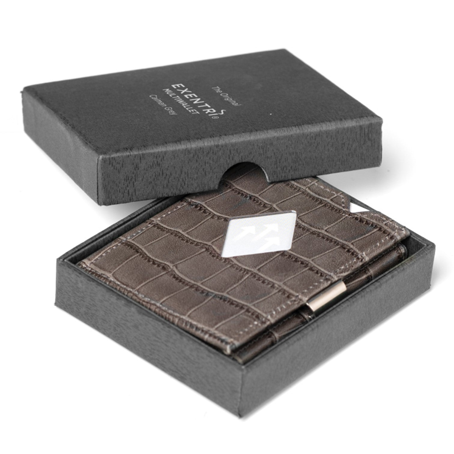 Exentri Wallet Plånbok i Skinn Caiman Grå