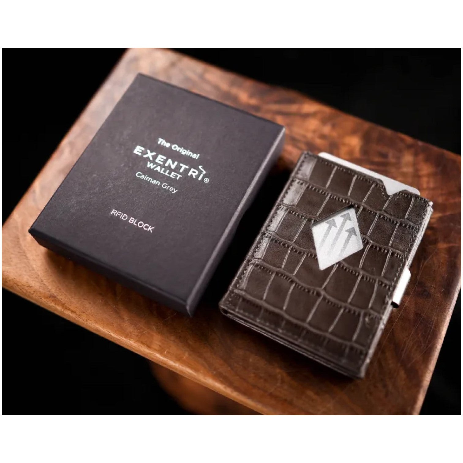 Exentri Wallet Plånbok i Skinn Caiman Grå