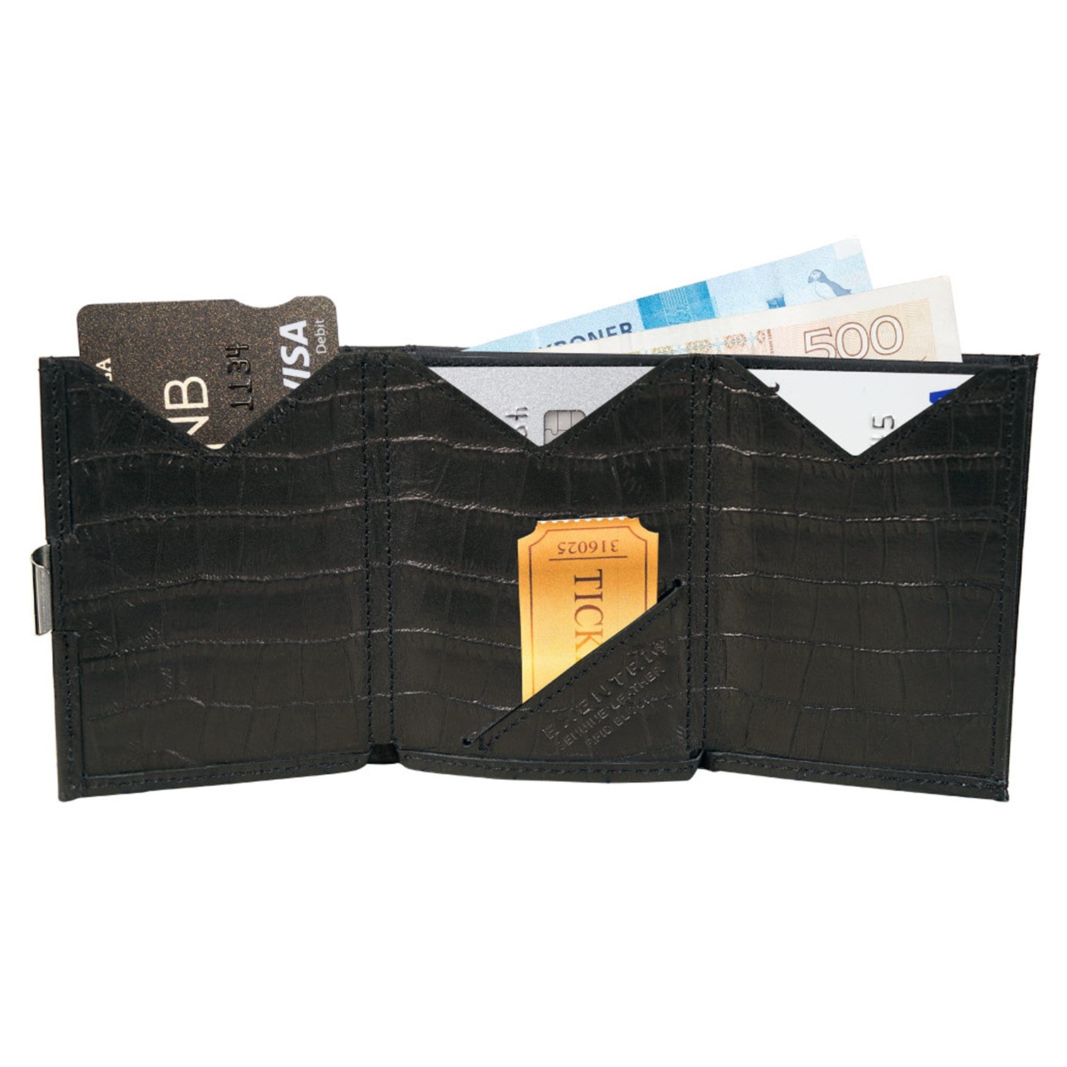 Exentri Wallet Plånbok i Skinn Caiman Svart