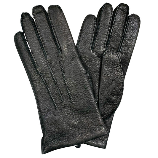 Fingerman Alpacka Herrhandske Hjortskinn Svart