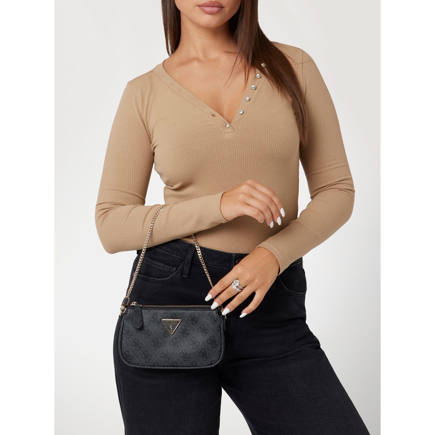 Guess Laurel Axelremsväska 2in1 Svart