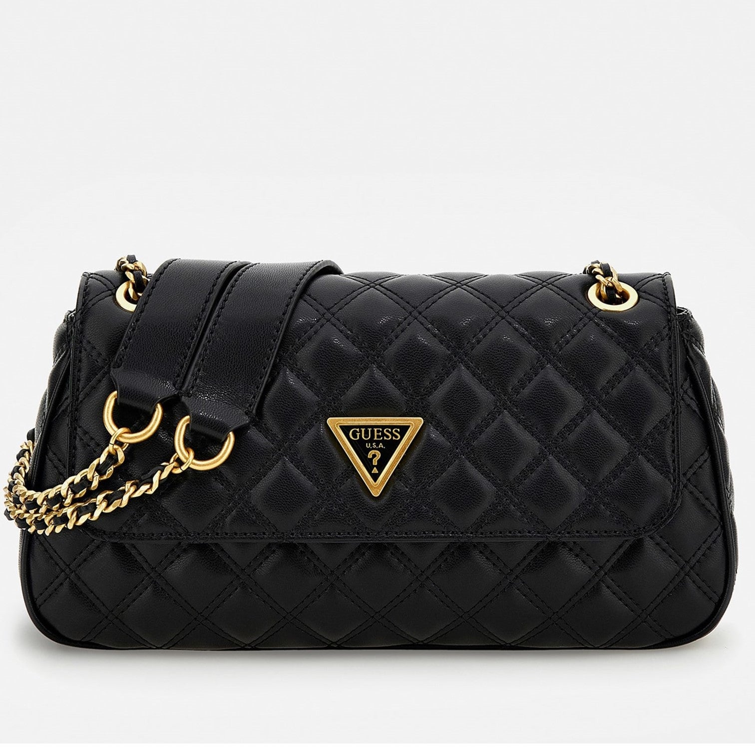 Guess Giully Quiltad Axelremsväska Svart
